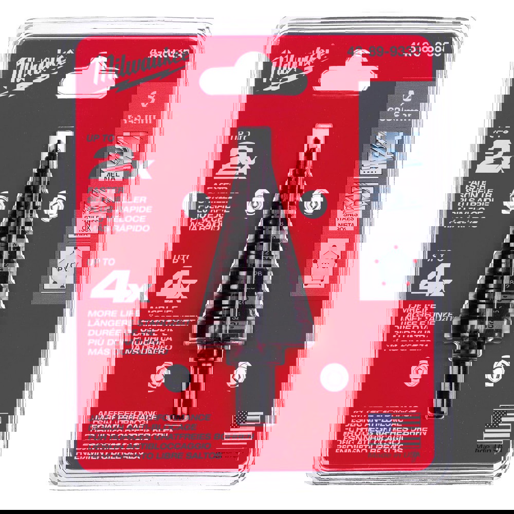 Step Drill Bits; Tool Material: High-Speed Steel ; Number Of Hole Sizes: 9 ; Shank Type: 3-Flat ; Series: 3-Flat Secure-Grip ; Number Of Flats: 3 ; Tool Performance: General Purpose